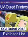 UV-Cured Printers. All brands & models exhibited at Sign Middle East, Dubai 2013.