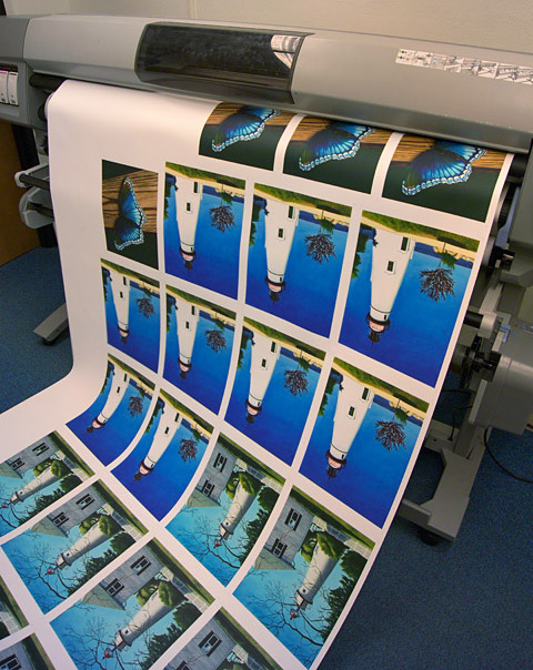 HP DesignJet 5500 printing. Used water-based printers