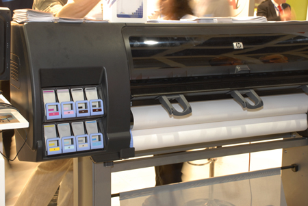 Closer view of HP Designjet Z6100 Photo Printer Series ink case