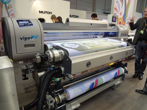 Mutoh Viper TX Soft Sign textile printer at FESPA Digital, Hamburg 2011